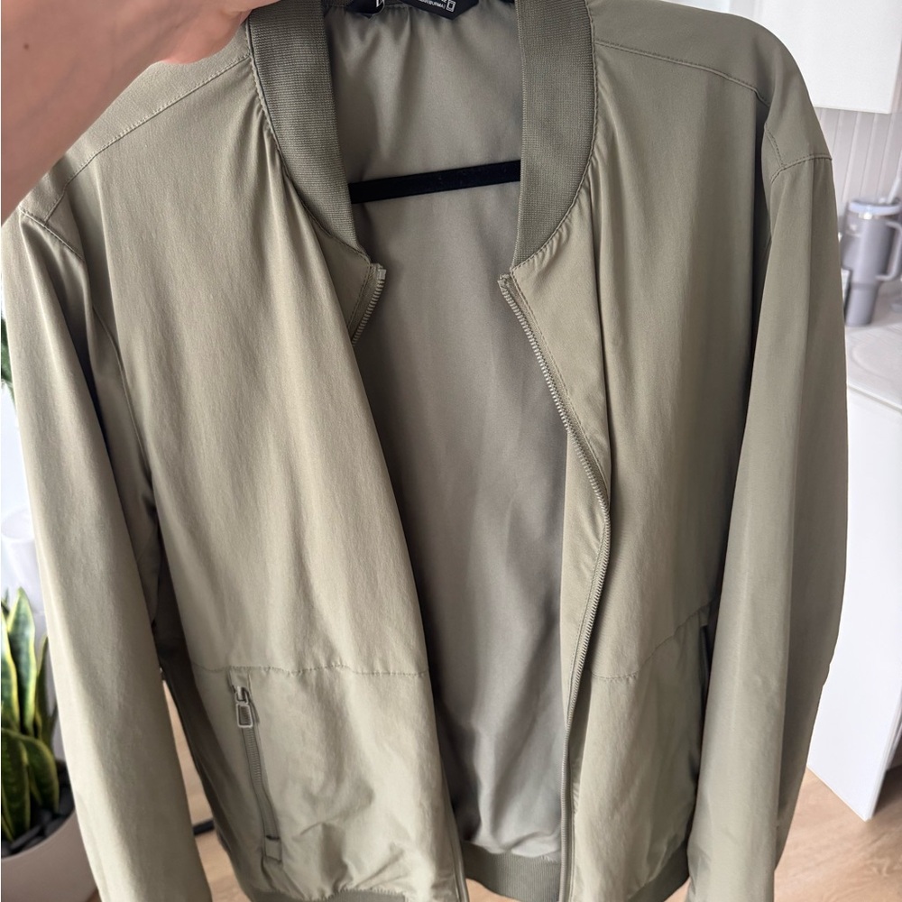 Zara Sage Green Bomber Jacket